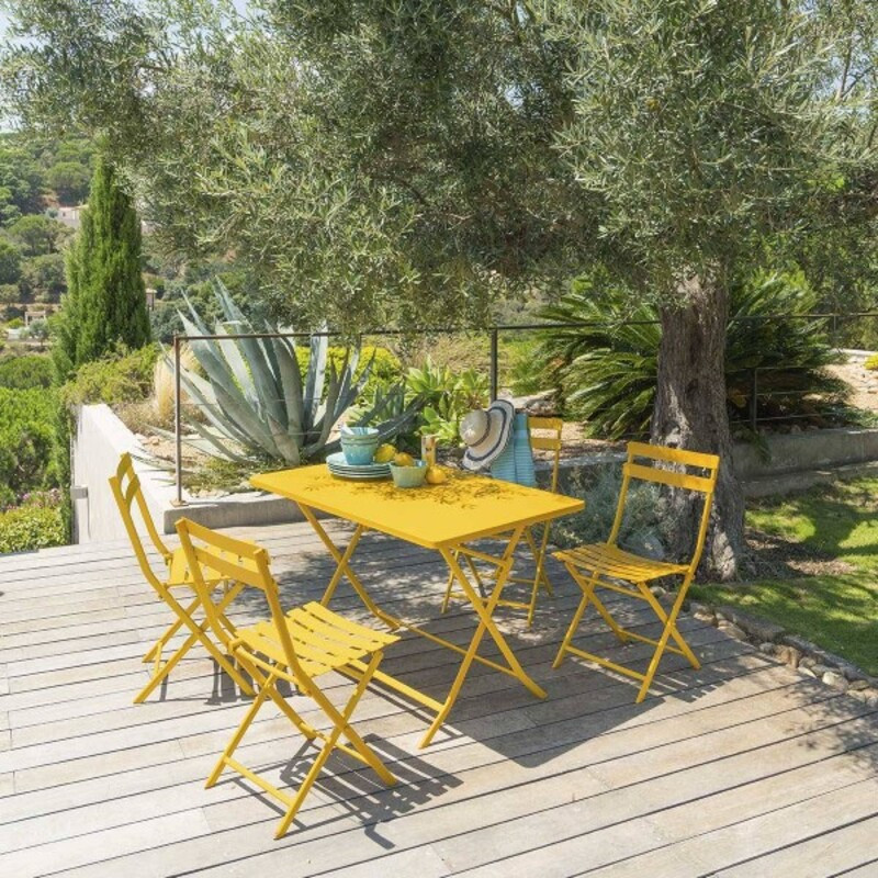Table Jardin Greensboro Rectangulaire 4 places Moutarde