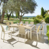 Table de jardin extensible - Evasion - HESPERIDE - Blanc - 10 personnes