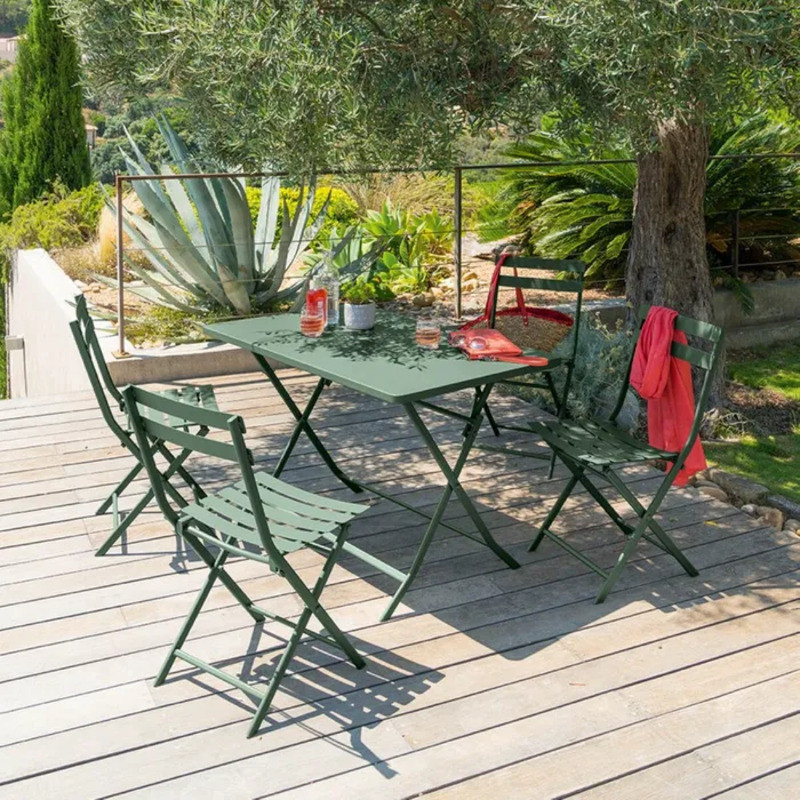 Table de jardin rectangulaire olive GREENSBORO 4 personnes