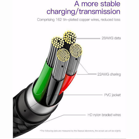 Câble de donnée USB-C coudé Fast Charge 3A 1m Noir - BASEUS - CATMVP-D01