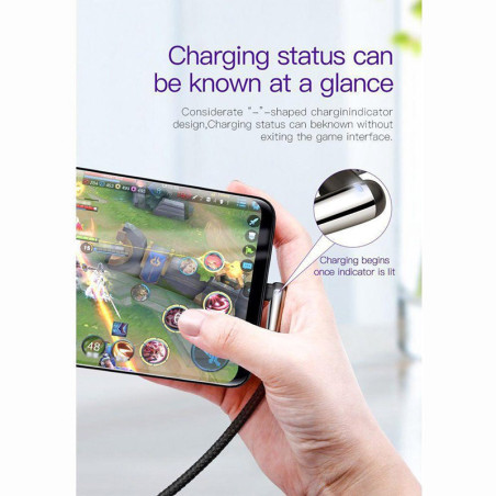 Câble de donnée USB-C coudé Fast Charge 3A 1m Noir - BASEUS - CATMVP-D01
