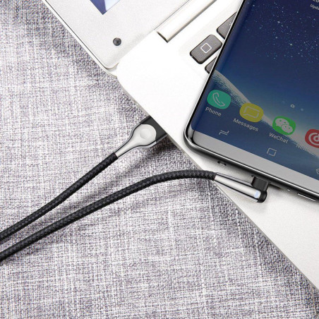 Câble de donnée USB-C coudé Fast Charge 3A 1m Noir - BASEUS - CATMVP-D01