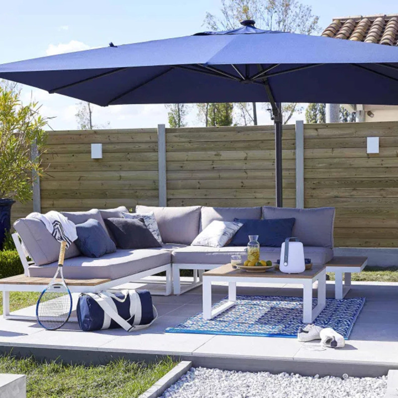 Parasol déporté LED + pied marin Sonora II