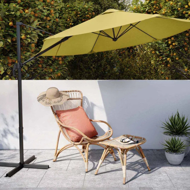 Parasol AVEA jaune hexagonal L.289 x l.289 cm