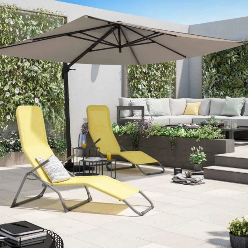 Parasol AURA taupe rectangulaire