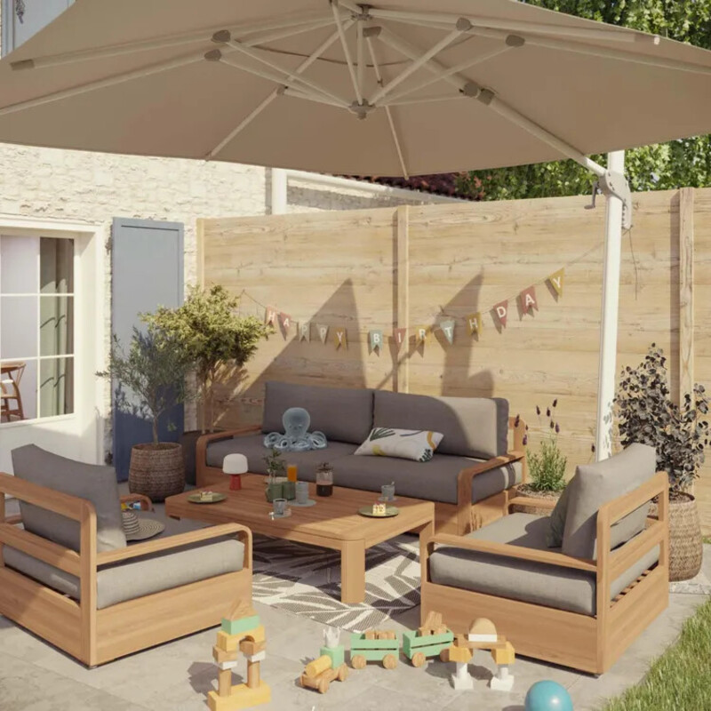 Parasol AURA beige carré