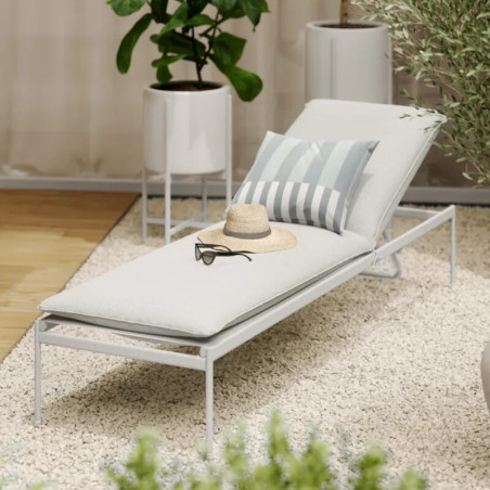 Bain de soleil en acier blanc SIGMA