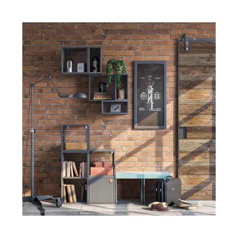Etagère 2 cases Kub gris
