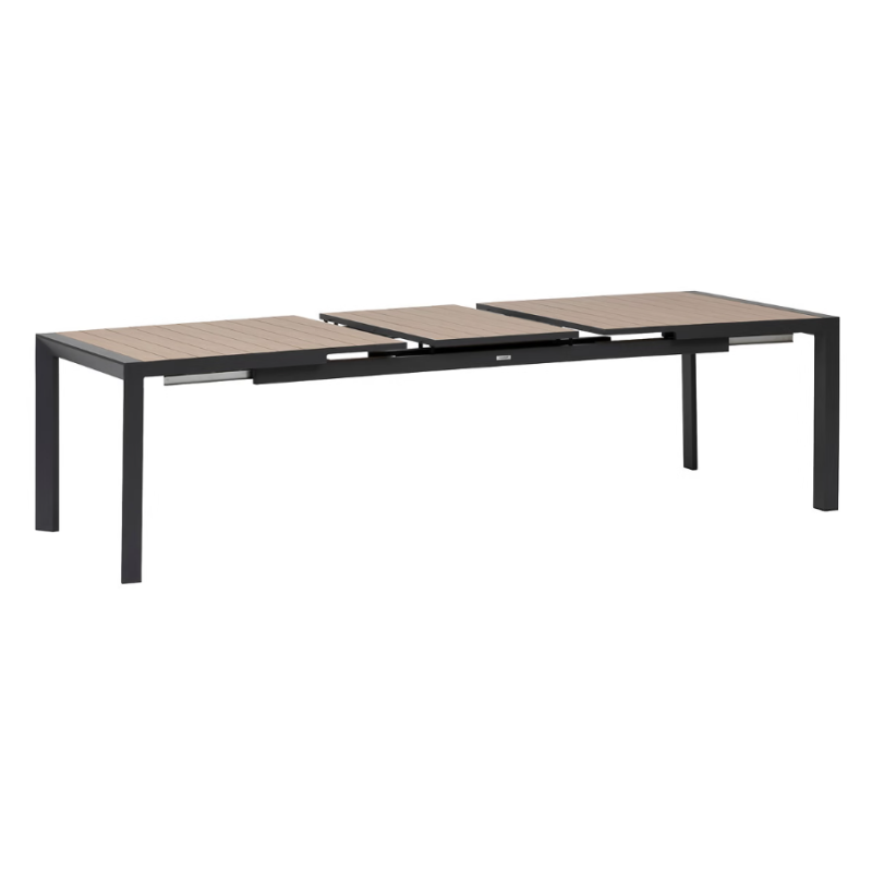 Table de jardin extensible - Evasion - HESPERIDE - Gris anthracite - 8 personnes