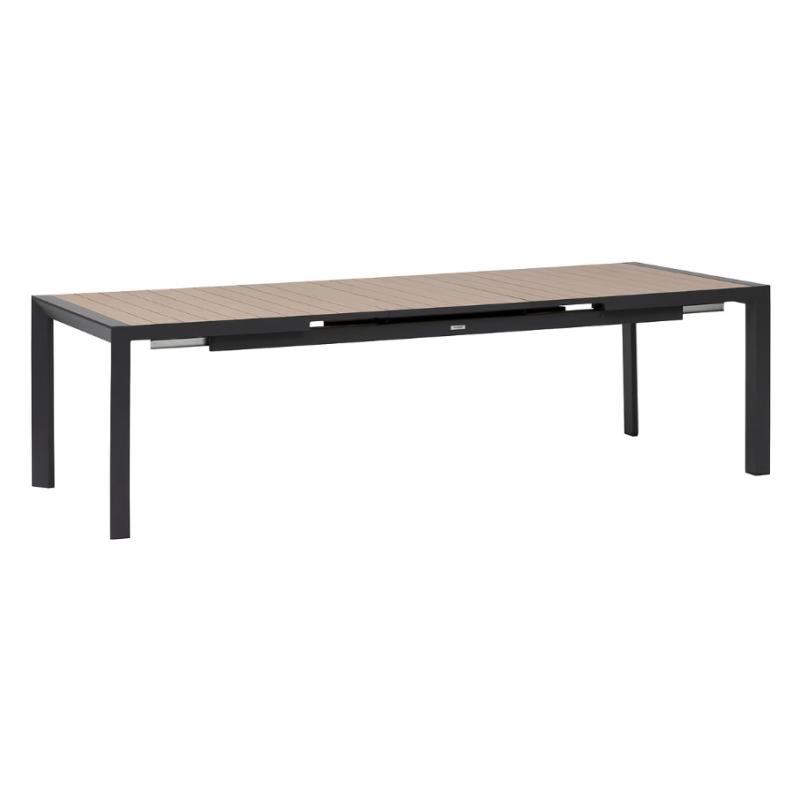 Table de jardin extensible - Evasion - HESPERIDE - Gris anthracite - 8 personnes