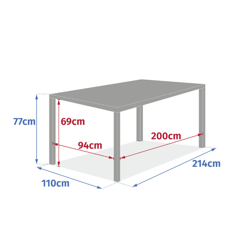 Table de jardin extensible - Evasion - HESPERIDE - Gris anthracite - 8 personnes