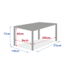 Table de jardin extensible - Evasion - HESPERIDE - Gris anthracite - 8 personnes