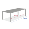 Table de jardin extensible - Evasion - HESPERIDE - Gris anthracite - 8 personnes