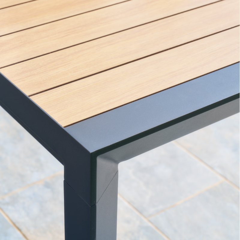 Table de jardin extensible - Evasion - HESPERIDE - Gris anthracite - 8 personnes