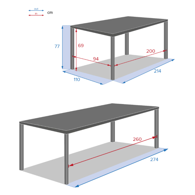 Table de jardin extensible - Evasion - HESPERIDE - Blanc - 14 personnes