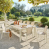 Table de jardin extensible - Evasion - HESPERIDE - Blanc - 14 personnes