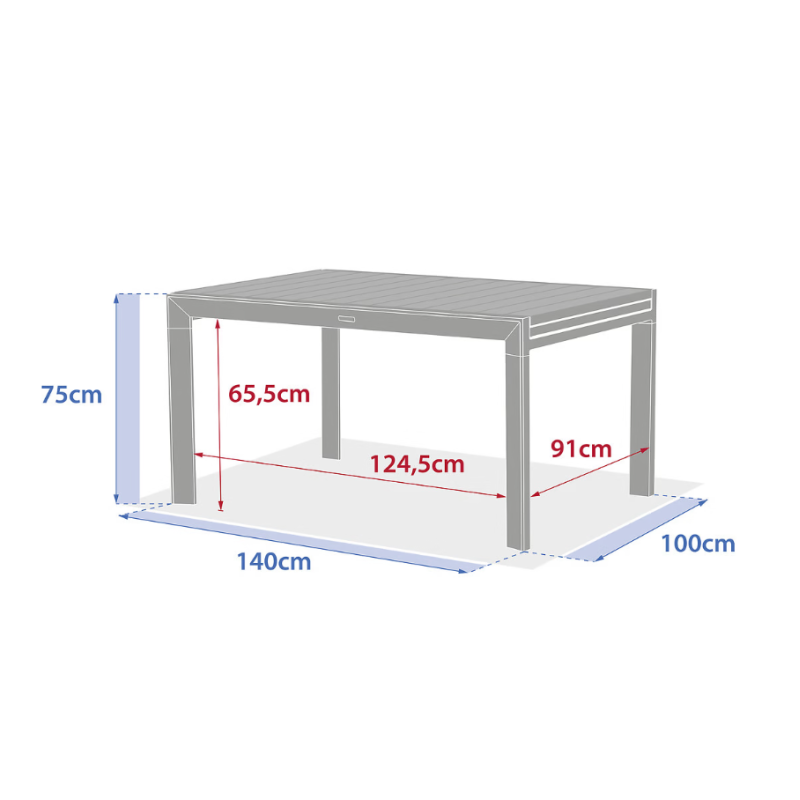 Table de jardin extensible - Evasion - HESPERIDE -  -