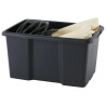 Bac de rangement noir empilable 45L