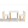 Ensemble table + 2 bancs CELIA en bois clair et blanc