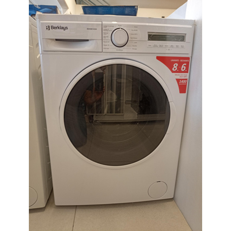Lave-linge séchant 8/6 Kg 1400trs/min blanc - BERKLAYS - BWD86143W - OCCASION