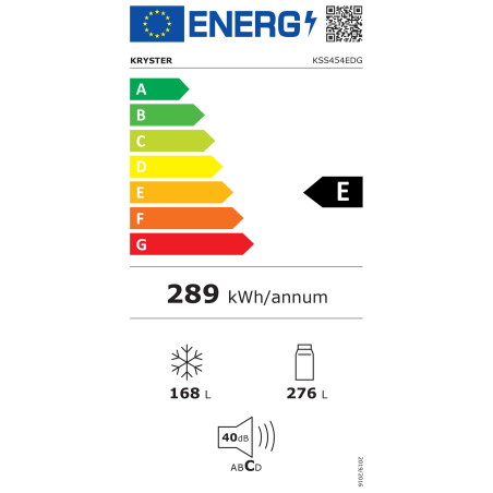 Réfrigérateur américain 444L Gris - KRYSTER - KSS454EDG