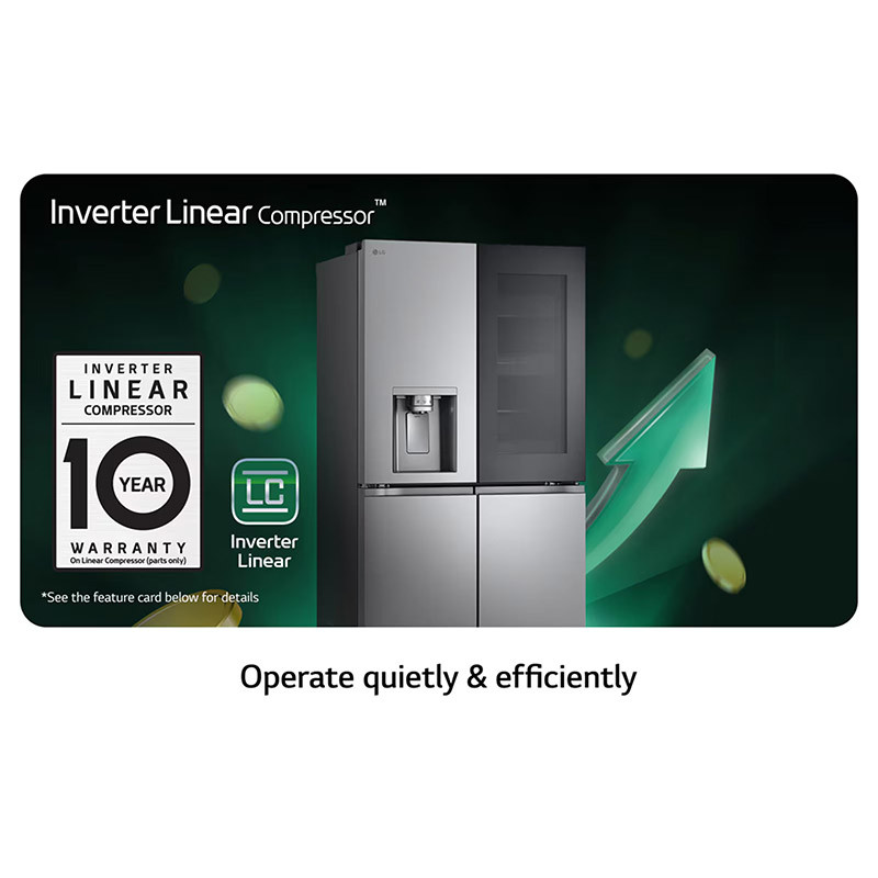 Réfrigérateur side by side 4 portes InstaView 638L Metal Sorbet - LG - GMG960MBJE