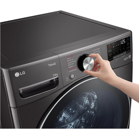 Lave-linge hublot 1000tr/min 142L 20kg Noir - LG - F20P12BST