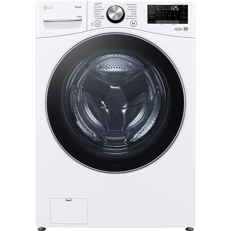 Lave-linge hublot 1000tr/min 142L 20kg Blanc - LG - F20P12WST
