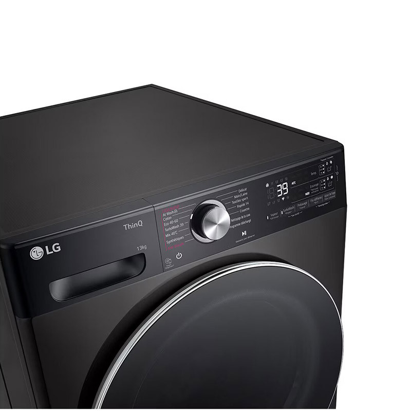 Lave-linge hublot ezDispense Steam 1400tr/min 13kg Noir - LG - F34R92BSTA