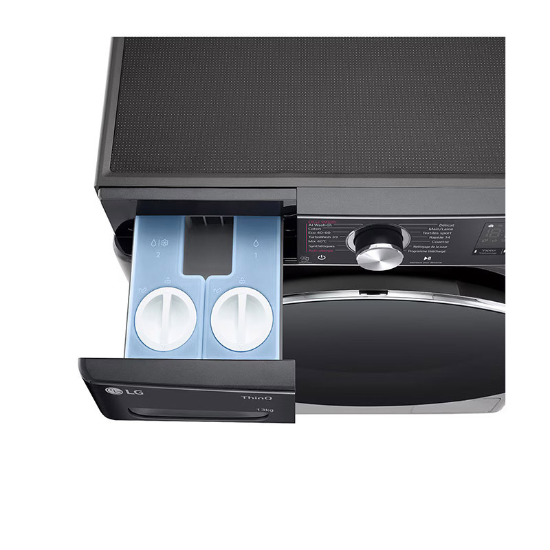 Lave-linge hublot ezDispense Steam 1400tr/min 13kg Noir - LG - F34R92BSTA