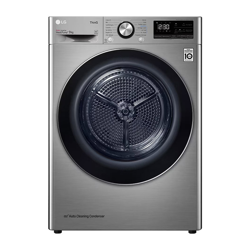 Sèche-linge pompe à chaleur Dual Dry 9kg Inox - LG - RH9V72IXN
