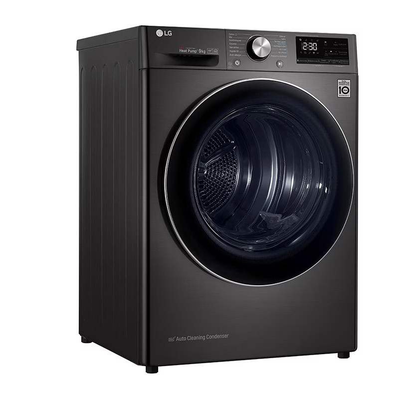 Sèche-linge pompe à chaleur Dual Inverter 9kg Black Steel - LG - RH9V92BS