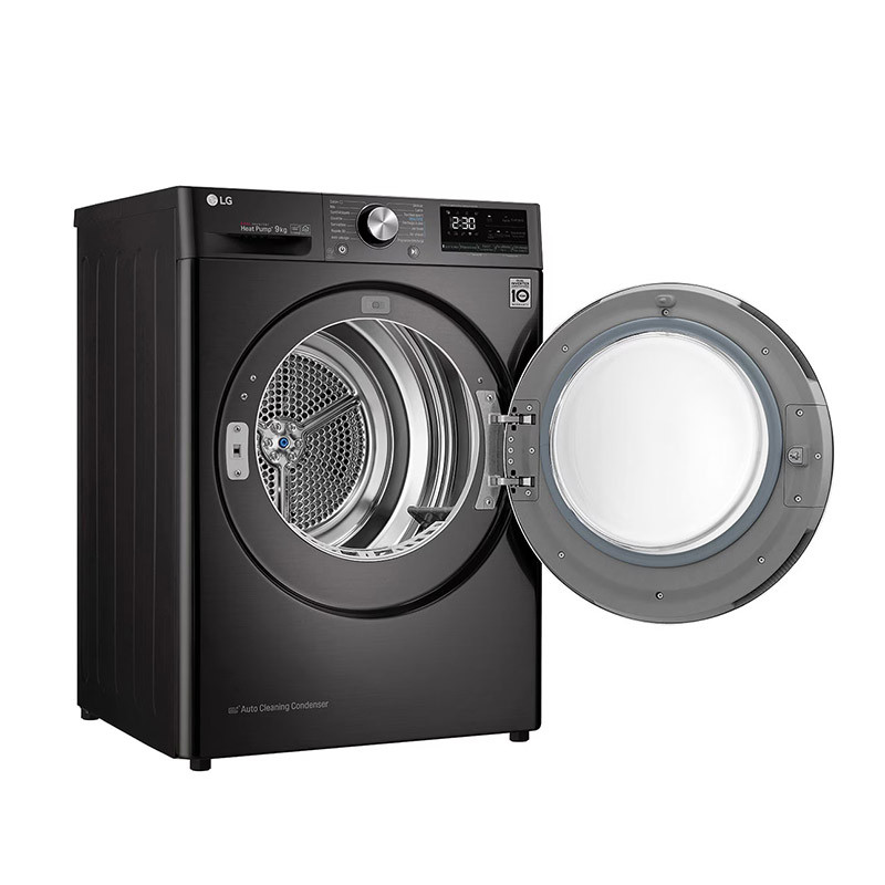 Sèche-linge pompe à chaleur Dual Inverter 9kg Black Steel - LG - RH9V92BS