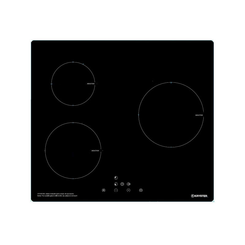 Plaque de cuisson à induction 3 zones Noir - KRYSTER - KIND3ZX4