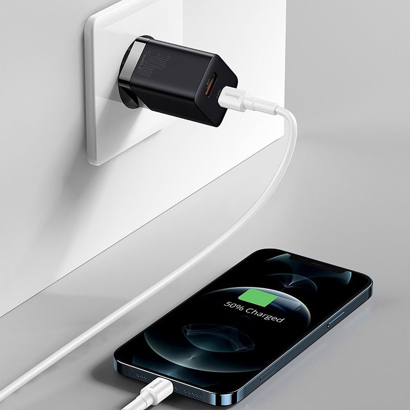 Chargeur Super Si Pro double sortie USB-A/USB 30W Noir - BASEUS - CCSUPP-E01