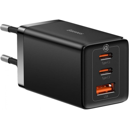 Chargeur rapide GaN5 Pro 2xUSB-C + USB 65W Noir - BASEUS - CCGP120201