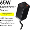 Chargeur secteur GaN3 Pro 2x USB-C + 2x USB 65W Noir - BASEUS - CCGP040101