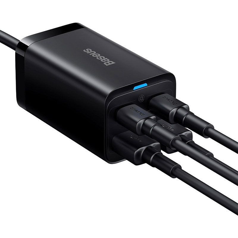 Chargeur secteur GaN3 Pro 2x USB-C + 2x USB 65W Noir - BASEUS - CCGP040101