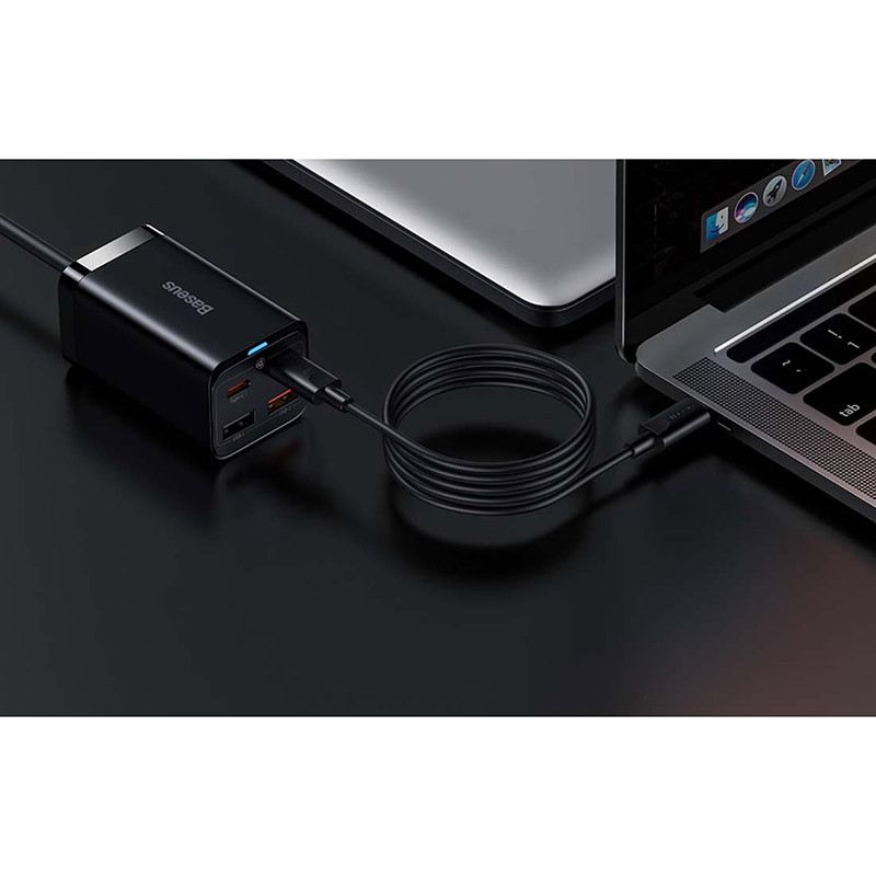 Chargeur secteur GaN3 Pro 2x USB-C + 2x USB 65W Noir - BASEUS - CCGP040101