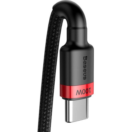 Câble de charge Cafule USB vers USB-C 60W 2M Noir/Rouge - BASEUS - CATKLF-H91