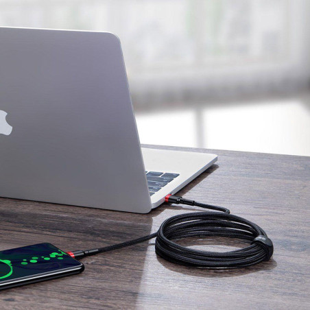 Câble de charge Cafule USB vers USB-C 60W 2M Noir/Rouge - BASEUS - CATKLF-H91
