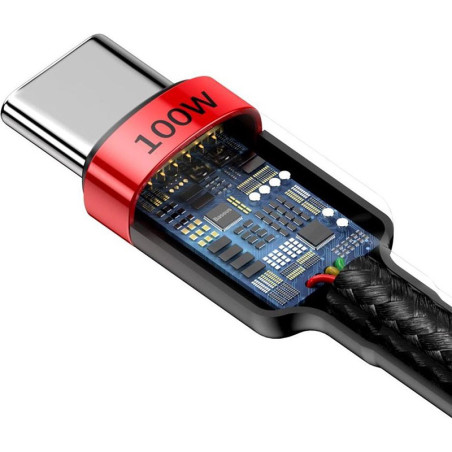 Câble de charge Cafule USB vers USB-C 60W 2M Noir/Rouge - BASEUS - CATKLF-H91