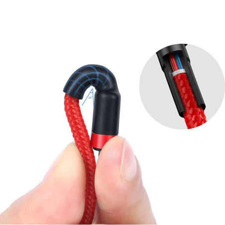 Câble de charge Cafule USB vers USB-C 60W 2M Noir/Rouge - BASEUS - CATKLF-H91