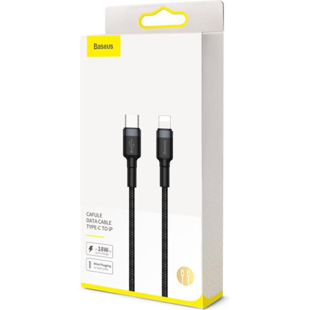Câble de charge Cafule USB-C vers Lightning 18W 1m Noir - BASEUS - CATLKLF-G1