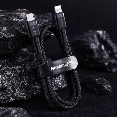 Câble de charge Cafule USB-C vers Lightning 18W 1m Noir - BASEUS - CATLKLF-G1