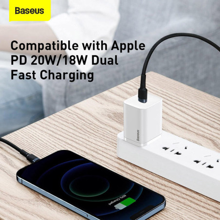 Câble de charge Cafule USB-C vers Lightning 18W 1m Noir - BASEUS - CATLKLF-G1