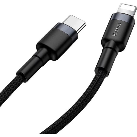 Câble de charge Cafule USB-C vers Lightning 18W 1m Noir - BASEUS - CATLKLF-G1