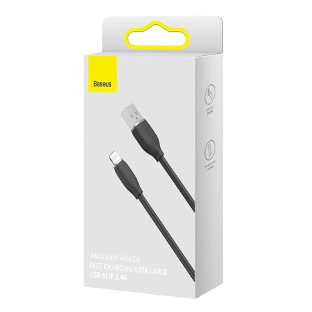 Câble de charge rapide Jelly USB vers Lightning 2,4A, 1,2m Noir - BASEUS - CAGD000001