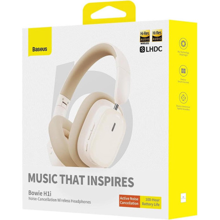 Casque sans fil Bowie H1i à réduction de bruit Blanc - BASEUS - A00050402223-00