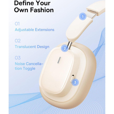 Casque sans fil Bowie H1i à réduction de bruit Blanc - BASEUS - A00050402223-00